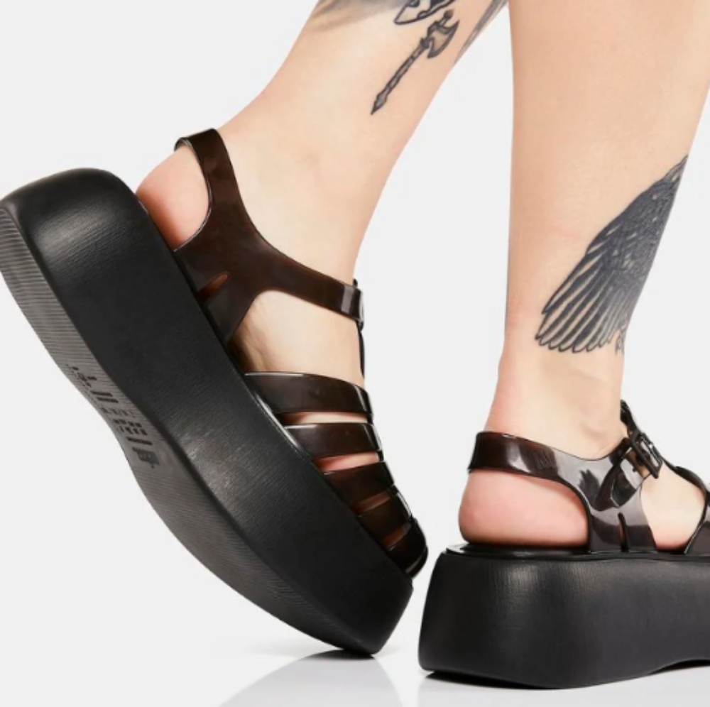 Melissa Possession Plato Jelly Platform Sandal Black size 10 - Picture 4 of 5